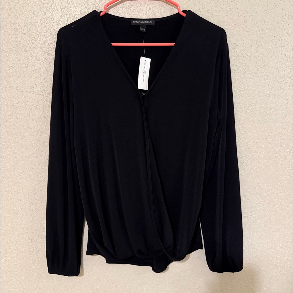Banana Republic Black V-Neck Blouse